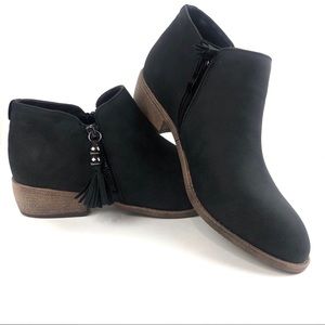 JG Black Ankle Distressed Booties 2 Side Zippers